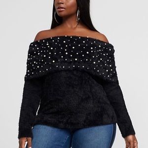 Off the shoulder embellished sweater. NWT sz 2